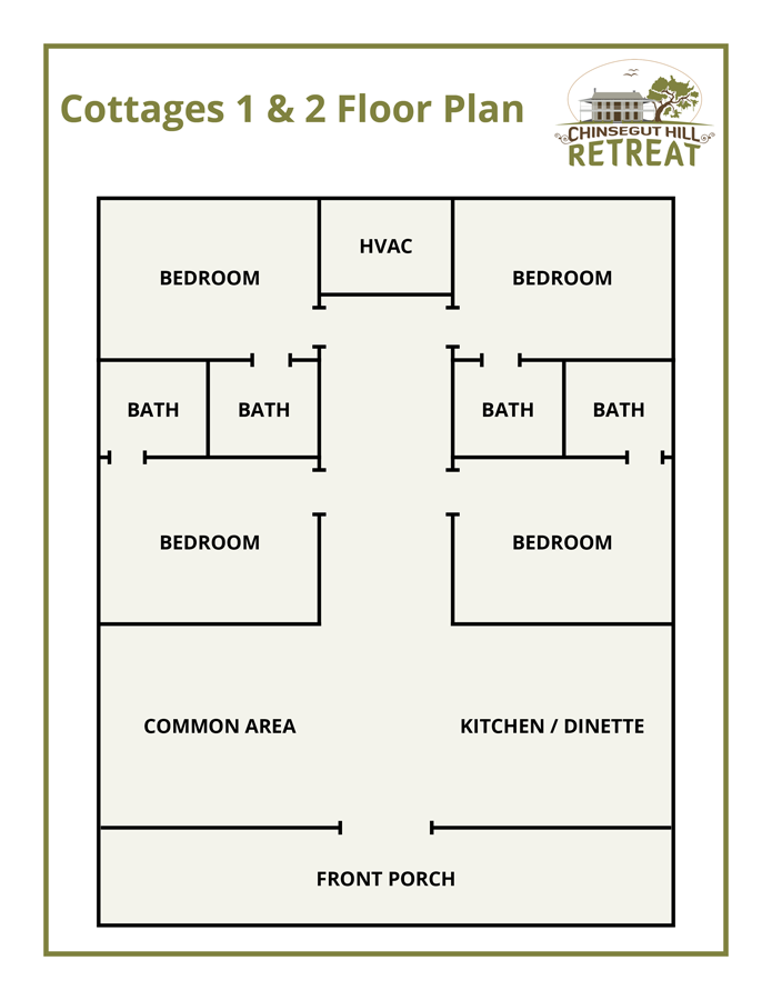 Chinsegut Hill Retreat Cottages 1-2 Layout