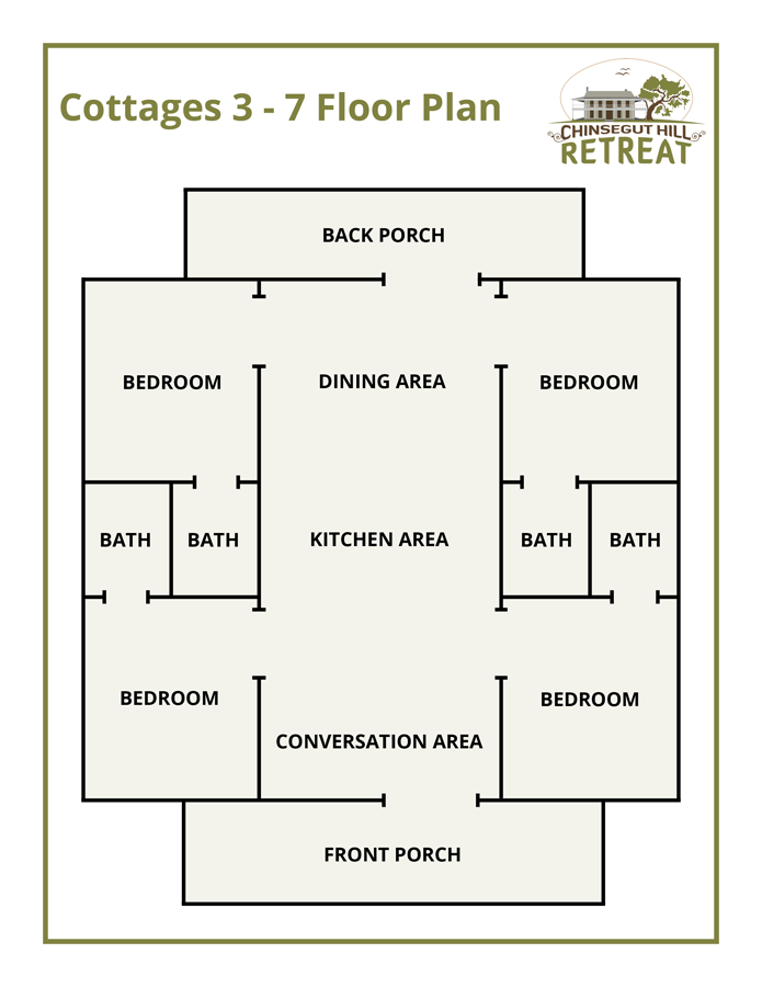 Chinsegut Hill Retreat Cottages 3-7 Layout